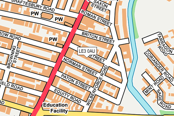 LE3 0AU map - OS OpenMap – Local (Ordnance Survey)