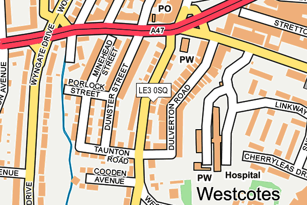 LE3 0SQ map - OS OpenMap – Local (Ordnance Survey)