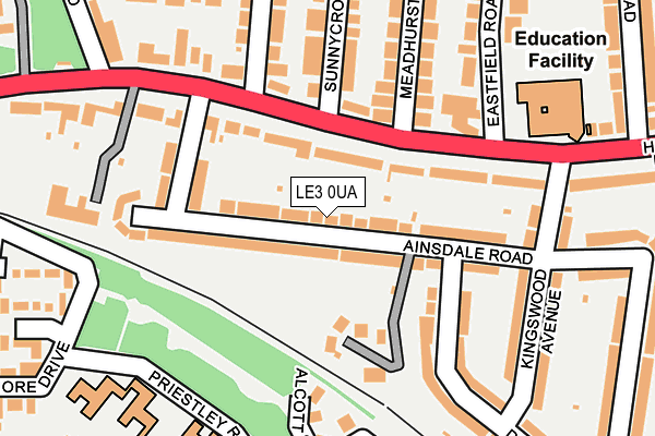 LE3 0UA map - OS OpenMap – Local (Ordnance Survey)