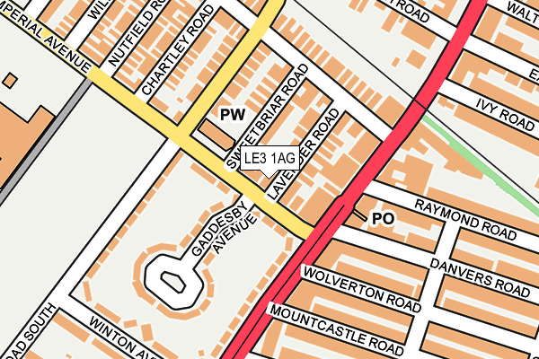 LE3 1AG map - OS OpenMap – Local (Ordnance Survey)