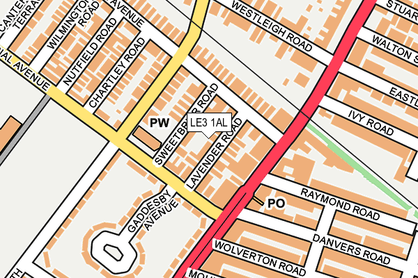 LE3 1AL map - OS OpenMap – Local (Ordnance Survey)