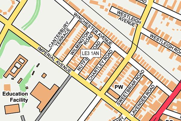 LE3 1AN map - OS OpenMap – Local (Ordnance Survey)