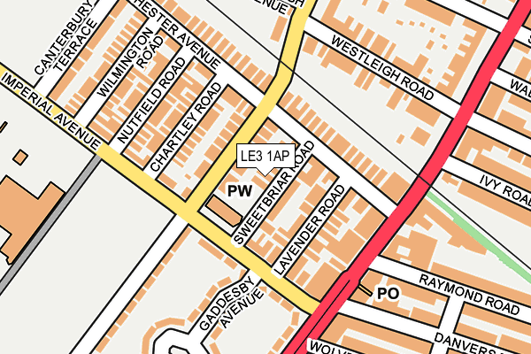 LE3 1AP map - OS OpenMap – Local (Ordnance Survey)
