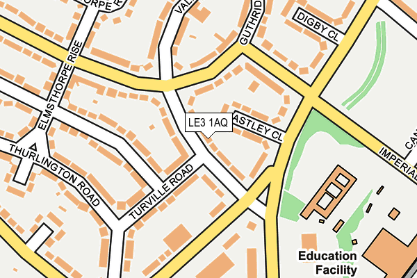 LE3 1AQ map - OS OpenMap – Local (Ordnance Survey)