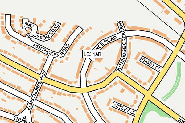 LE3 1AR map - OS OpenMap – Local (Ordnance Survey)