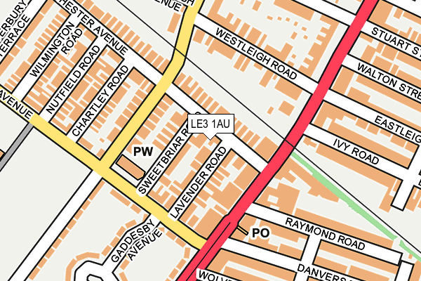 LE3 1AU map - OS OpenMap – Local (Ordnance Survey)