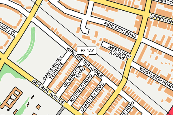 LE3 1AY map - OS OpenMap – Local (Ordnance Survey)