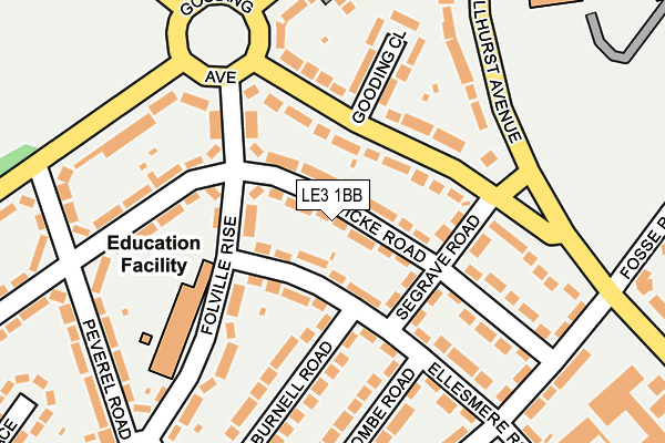 LE3 1BB map - OS OpenMap – Local (Ordnance Survey)