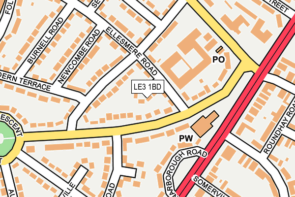 LE3 1BD map - OS OpenMap – Local (Ordnance Survey)