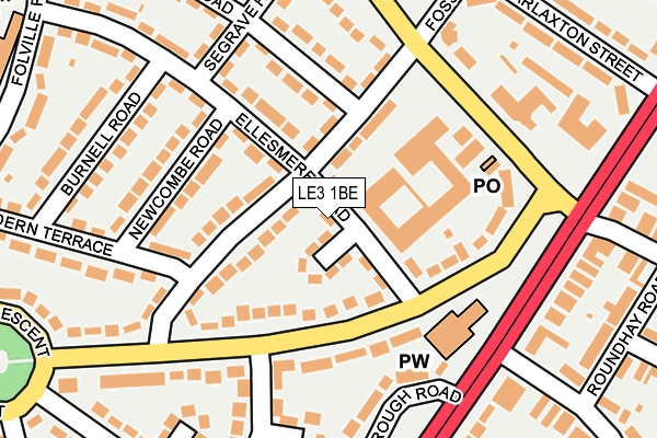 LE3 1BE map - OS OpenMap – Local (Ordnance Survey)