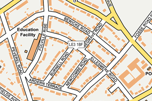 LE3 1BF map - OS OpenMap – Local (Ordnance Survey)