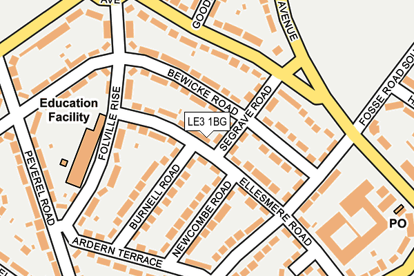 LE3 1BG map - OS OpenMap – Local (Ordnance Survey)