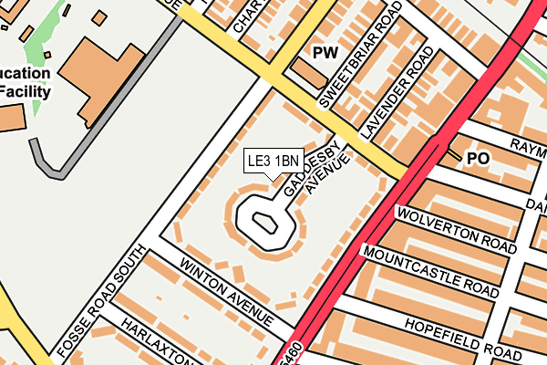 LE3 1BN map - OS OpenMap – Local (Ordnance Survey)