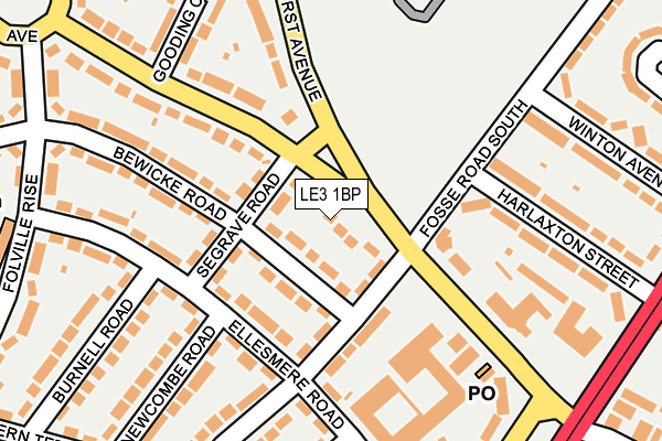LE3 1BP map - OS OpenMap – Local (Ordnance Survey)