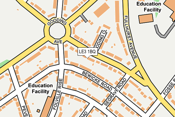 LE3 1BQ map - OS OpenMap – Local (Ordnance Survey)