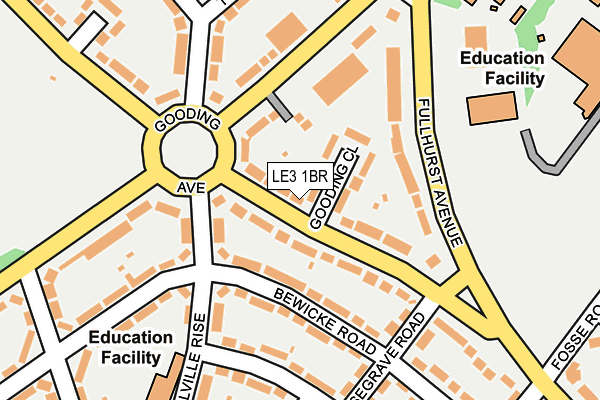 LE3 1BR map - OS OpenMap – Local (Ordnance Survey)