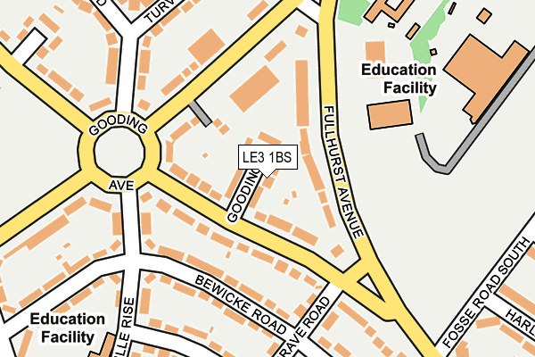 LE3 1BS map - OS OpenMap – Local (Ordnance Survey)