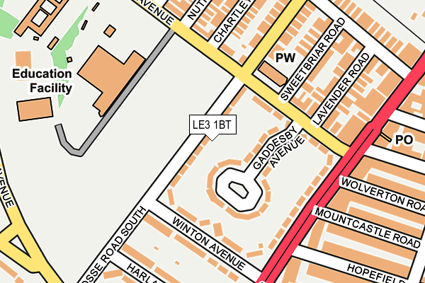 LE3 1BT map - OS OpenMap – Local (Ordnance Survey)