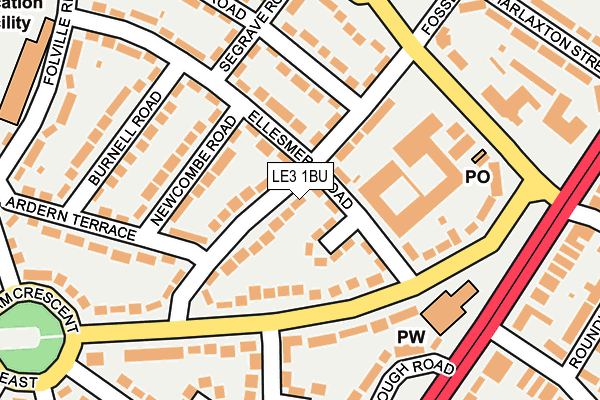 LE3 1BU map - OS OpenMap – Local (Ordnance Survey)
