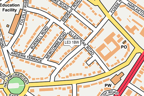 LE3 1BW map - OS OpenMap – Local (Ordnance Survey)