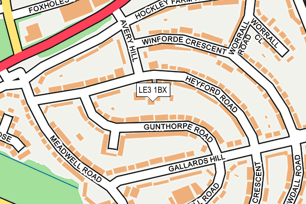 LE3 1BX map - OS OpenMap – Local (Ordnance Survey)