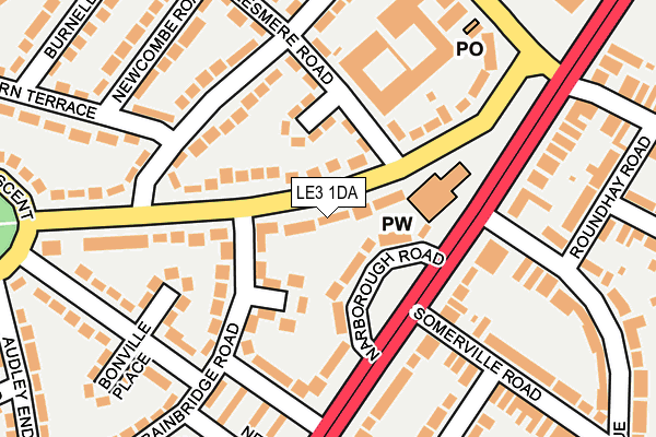 LE3 1DA map - OS OpenMap – Local (Ordnance Survey)