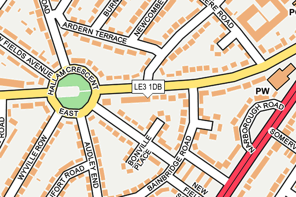 LE3 1DB map - OS OpenMap – Local (Ordnance Survey)