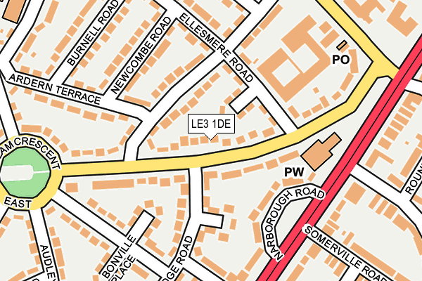 LE3 1DE map - OS OpenMap – Local (Ordnance Survey)