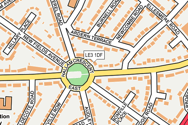 LE3 1DF map - OS OpenMap – Local (Ordnance Survey)