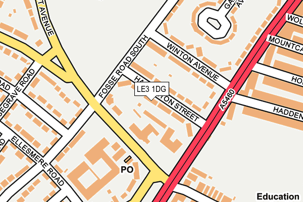 LE3 1DG map - OS OpenMap – Local (Ordnance Survey)