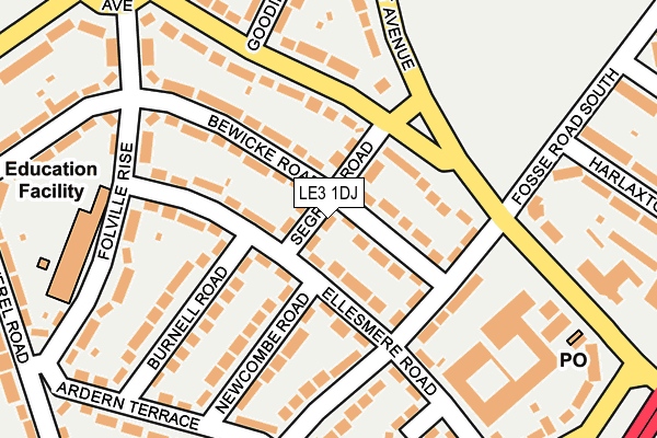 LE3 1DJ map - OS OpenMap – Local (Ordnance Survey)