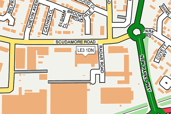 LE3 1DN map - OS OpenMap – Local (Ordnance Survey)