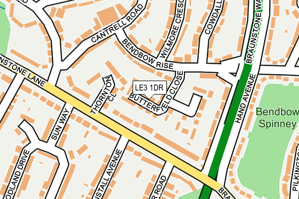 LE3 1DR map - OS OpenMap – Local (Ordnance Survey)