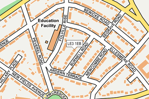 LE3 1EB map - OS OpenMap – Local (Ordnance Survey)