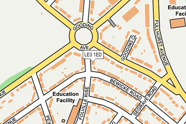 LE3 1ED map - OS OpenMap – Local (Ordnance Survey)