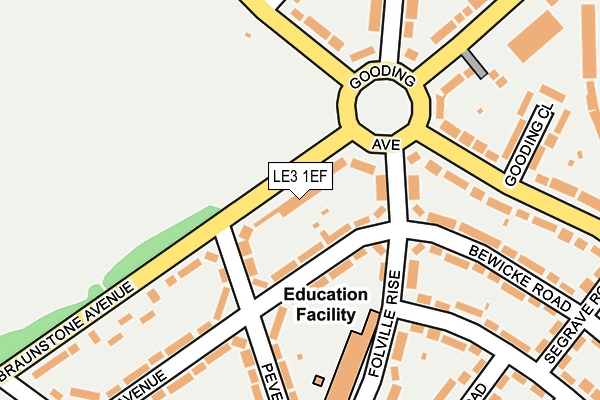 LE3 1EF map - OS OpenMap – Local (Ordnance Survey)