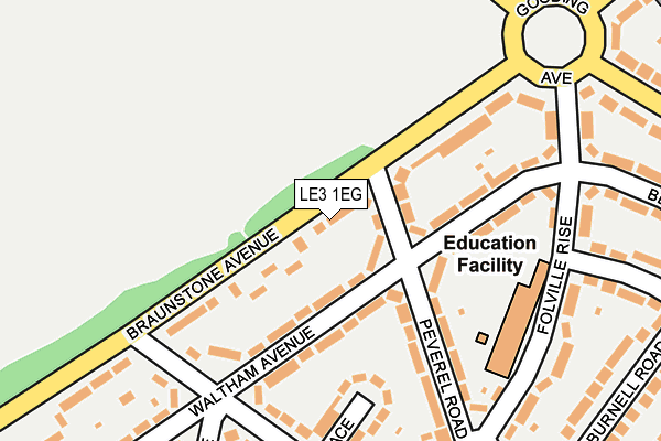 LE3 1EG map - OS OpenMap – Local (Ordnance Survey)