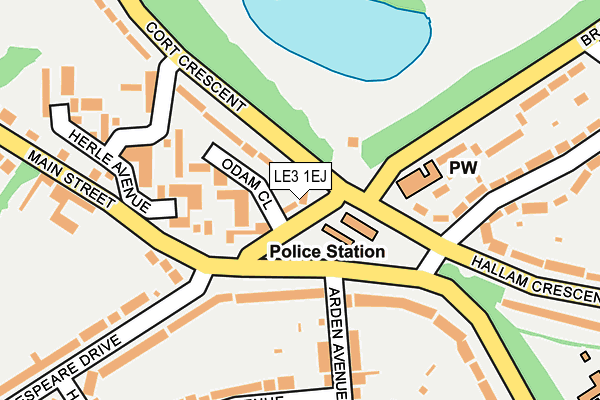 LE3 1EJ map - OS OpenMap – Local (Ordnance Survey)