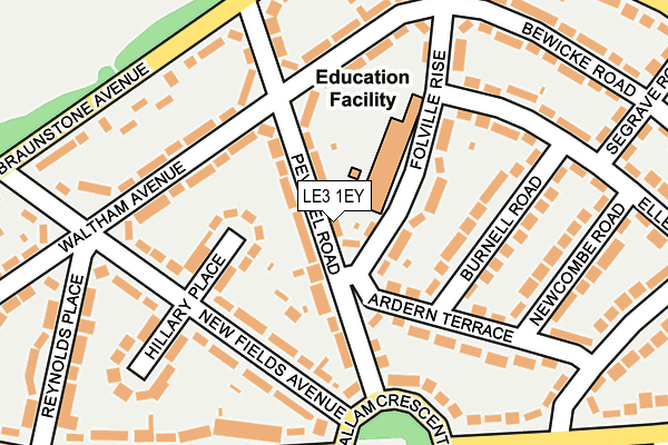 LE3 1EY map - OS OpenMap – Local (Ordnance Survey)