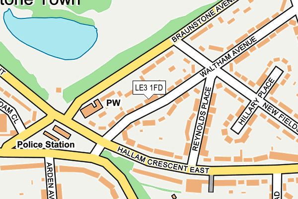 LE3 1FD map - OS OpenMap – Local (Ordnance Survey)