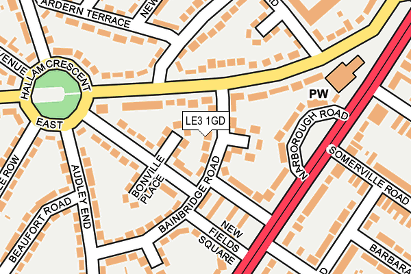 LE3 1GD map - OS OpenMap – Local (Ordnance Survey)