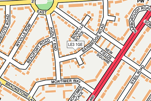 LE3 1GE map - OS OpenMap – Local (Ordnance Survey)