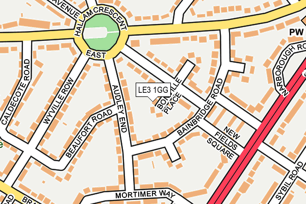 LE3 1GG map - OS OpenMap – Local (Ordnance Survey)