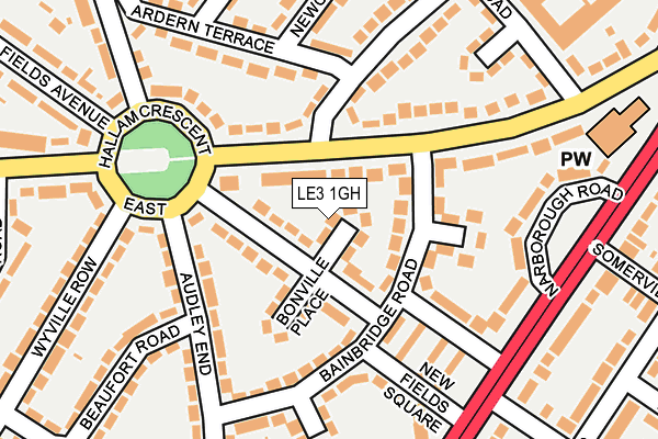 LE3 1GH map - OS OpenMap – Local (Ordnance Survey)