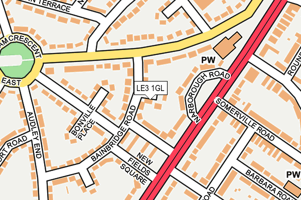 LE3 1GL map - OS OpenMap – Local (Ordnance Survey)