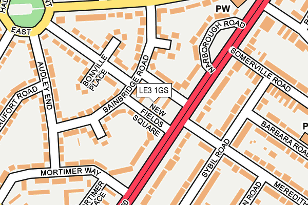 LE3 1GS map - OS OpenMap – Local (Ordnance Survey)