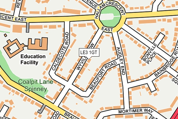 LE3 1GT map - OS OpenMap – Local (Ordnance Survey)
