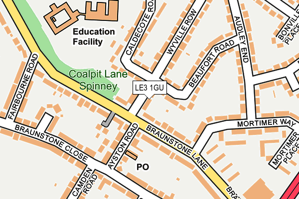 LE3 1GU map - OS OpenMap – Local (Ordnance Survey)