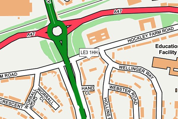 LE3 1HH map - OS OpenMap – Local (Ordnance Survey)