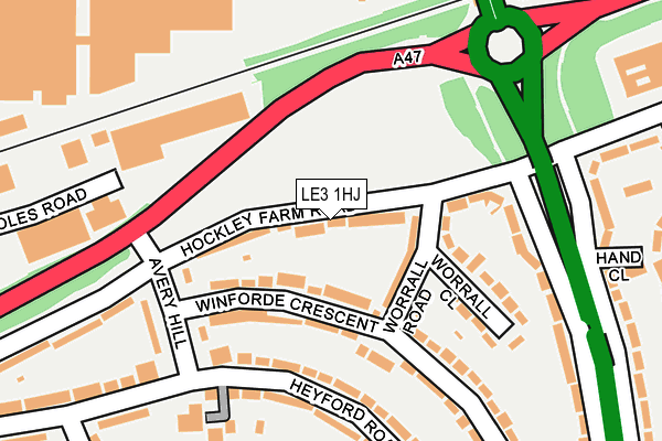 LE3 1HJ map - OS OpenMap – Local (Ordnance Survey)